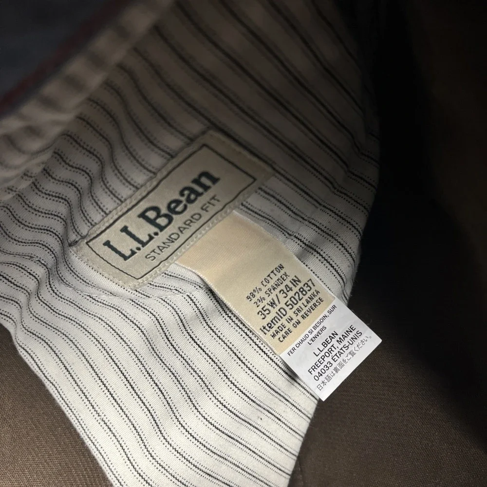 L.L.Bean Corduroy Pants Size 35x34 Standard Fit Brown Casual Straight Leg 502837 - Picture 3 of 8